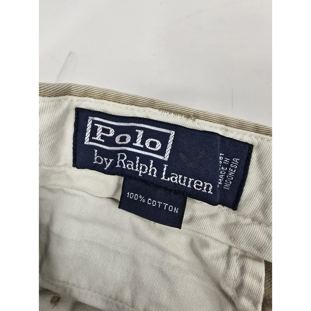 Polo Ralph Lauren Pants Mens 44Tx38 Big & Tall Beige Hammond Chino Cotton‎ Vtg